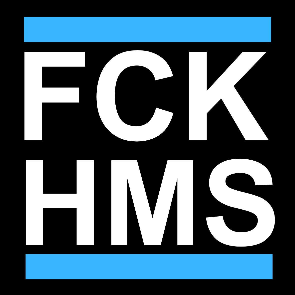 Lot de stickers carrés "FCK HMS"