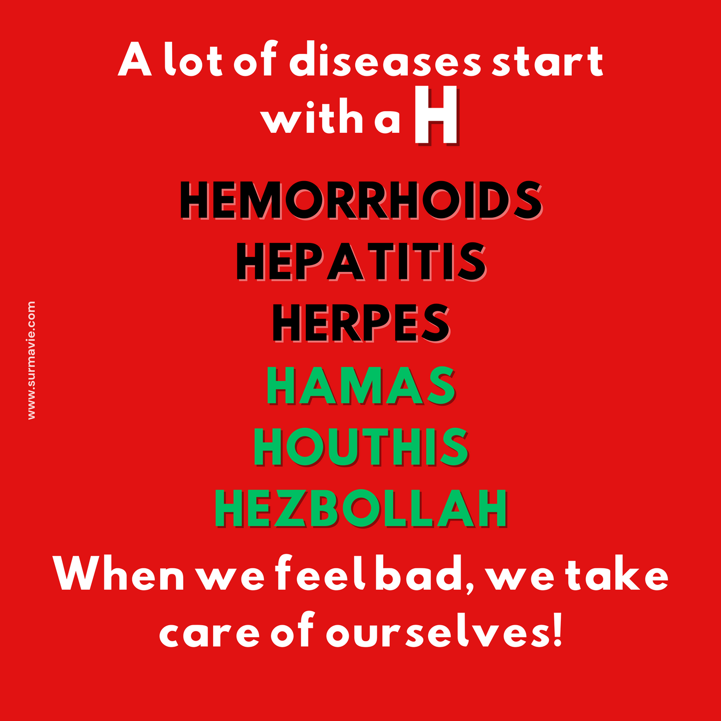 "A lot of diseases start with a H" - stickers set