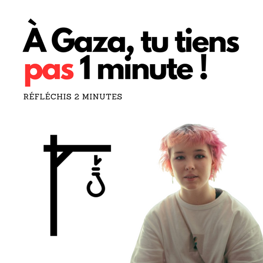 Lot de stickers " A Gaza, tu tiens pas 1 minute"