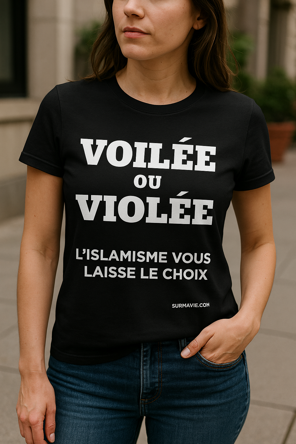 T-shirt "Voilée ou violée - l'islamisme vous laisse le choix" - T-shirt-femme