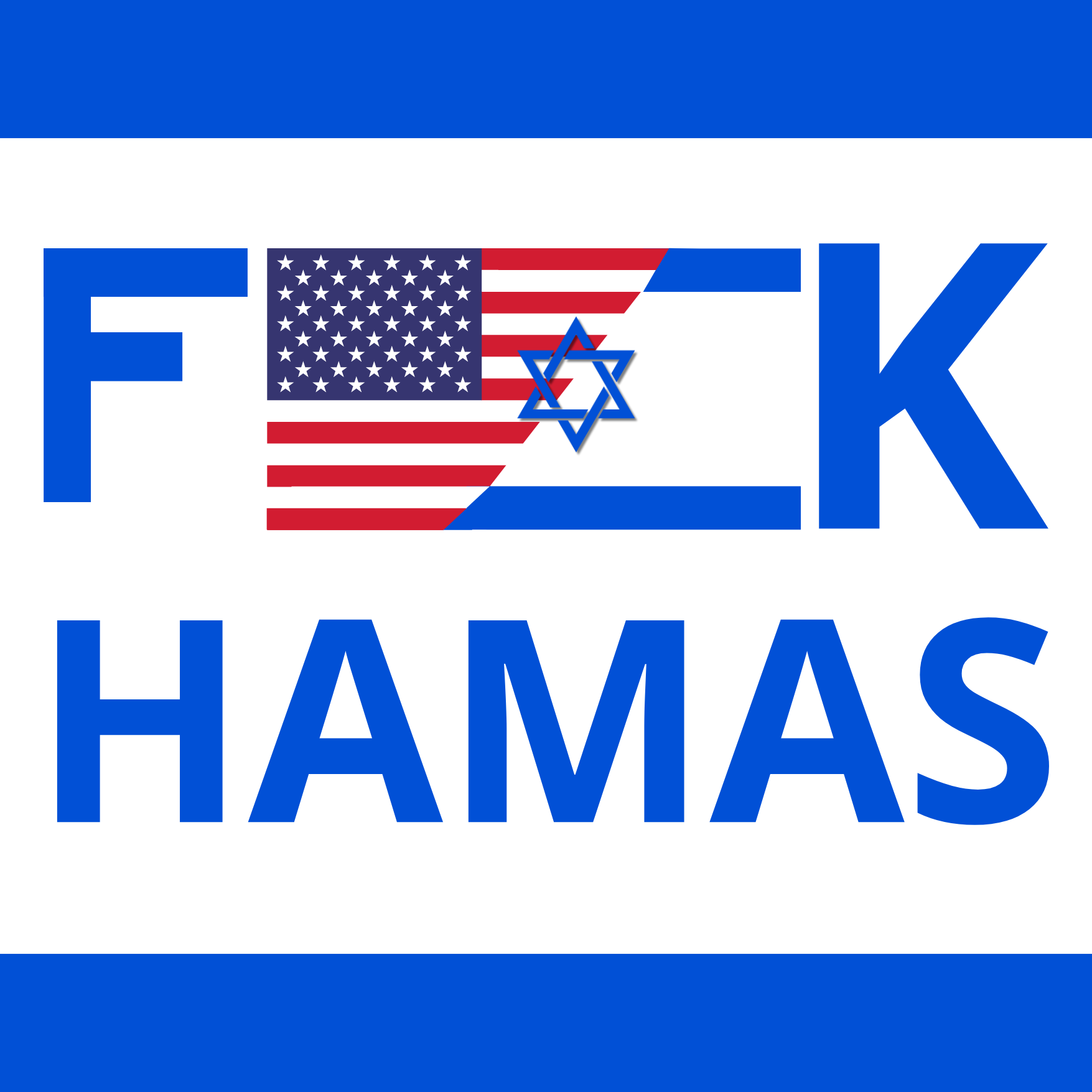 "F🇺🇸🇮🇱K HAMAS" - Set of stickers (EN)