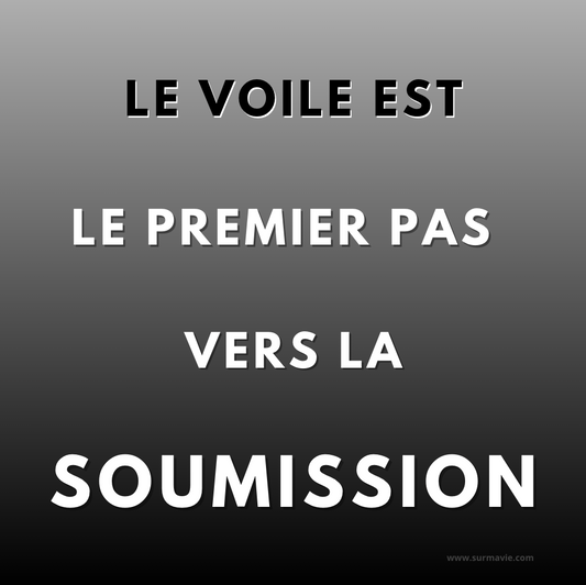 "Le voile est le premier pas vers la soumission" - Lot de stickers autocollants noir, blanc
