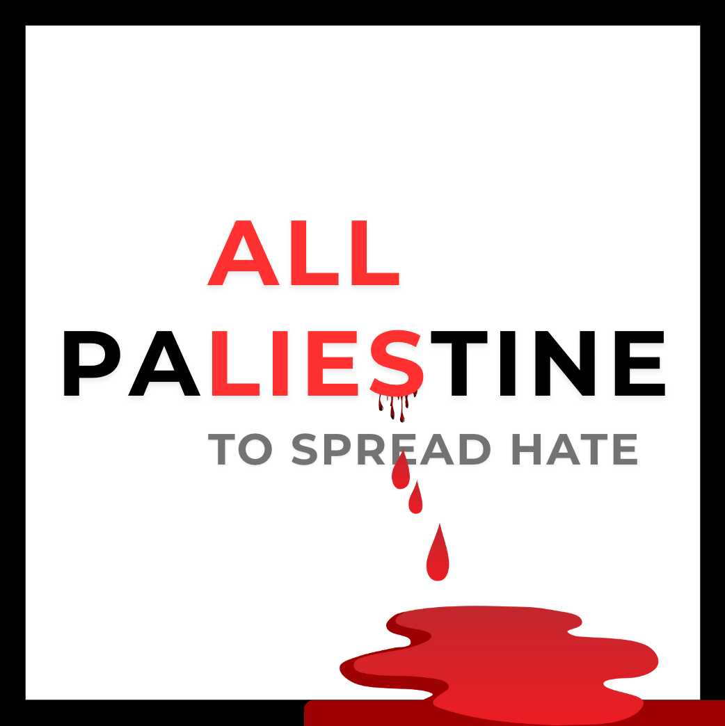 Paliestine - All Lies To Spread Hate - Set of stickers (EN) with blood and hate