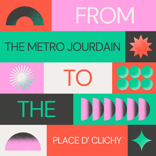 Lot de stickers "From the metro Jourdain to the place Clichy"