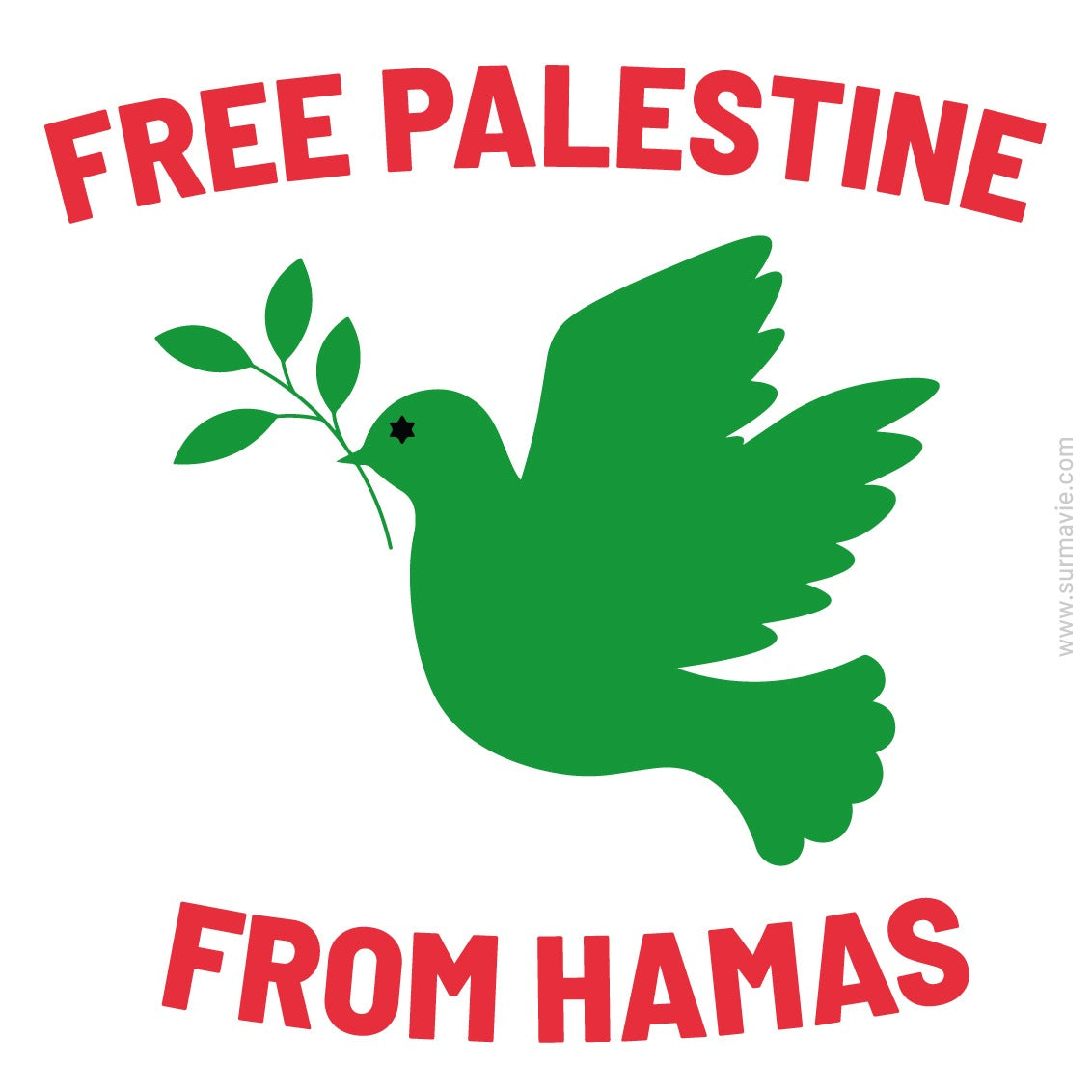 "Bevrijd Palestina van Hamas" - Set vierkante stickers