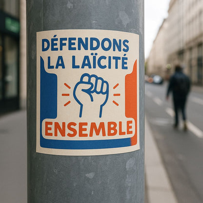 "Défendons la laïcité ensemble" - Lot de stickers