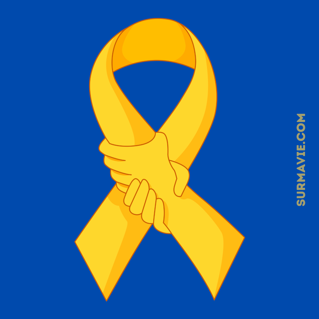 yellow hand ribbon